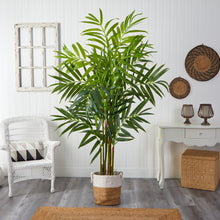 Load image into Gallery viewer, 8&#39; King Palm Artificial Tree with 12 Bendable Branches in Handmade Natural Jute and Cotton Planter - zzhomelifestyle