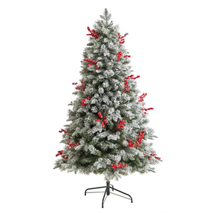 6' Snow Tipped Norwegian Fir Pre-Lit Tree with 200 LED Lights, 50 LED Globe Lights - zzhomelifestyle