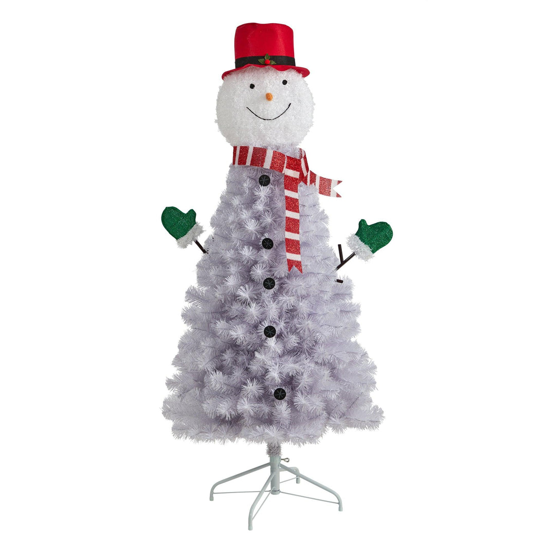5' Snowman Artificial Christmas Tree with 408 Bendable Branches - zzhomelifestyle