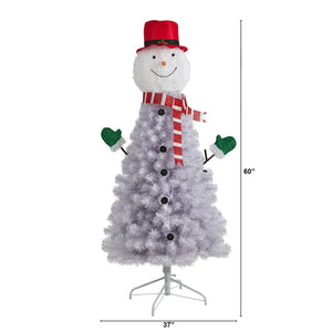 5' Snowman Artificial Christmas Tree with 408 Bendable Branches - zzhomelifestyle