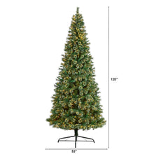 Load image into Gallery viewer, 10&#39; Wisconsin Slim Snow Tip Pine Artificial Christmas Tree with 1050 Clear LED Lights - zzhomelifestyle
