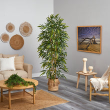 Load image into Gallery viewer, 6&#39; Bamboo Artificial Tree with 1024 Bendable Branches in Handmade Natural Jute Planter with Tassels - zzhomelifestyle
