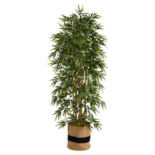Load image into Gallery viewer, 6&#39; Bamboo Artificial Tree with 1024 Bendable Branches in Handmade Natural Cotton Planter - zzhomelifestyle