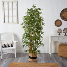 Load image into Gallery viewer, 6&#39; Bamboo Artificial Tree with 1024 Bendable Branches in Handmade Natural Cotton Planter - zzhomelifestyle