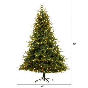8' Colorado Mountain Fir "Natural Look" Tree with 700 Multi LED Lights and 3560 Bendable Branches - zzhomelifestyle