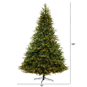 9' Colorado Mountain Fir "Natural Look" Tree with 900 Multi LED Lights and 4600 Bendable Branches - zzhomelifestyle