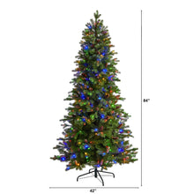 Load image into Gallery viewer, 7&#39; Fraser Fir Artificial Christmas Tree with 300 Multicolor LED Lights and 1179 Bendable Branches - zzhomelifestyle