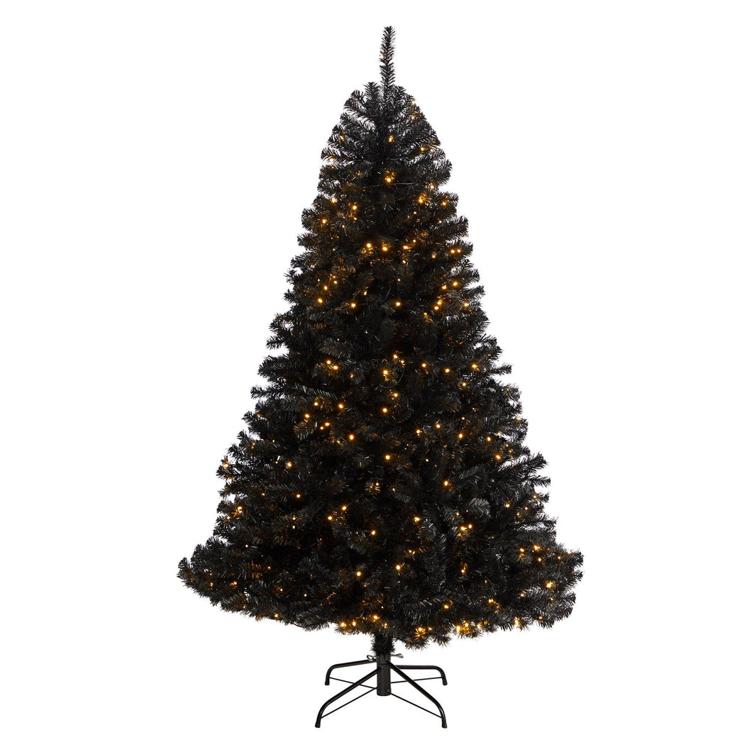 6' Black Artificial Christmas Tree with 400 Clear LED Lights and 1036 Tips - zzhomelifestyle