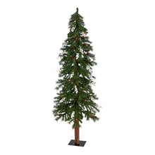 Load image into Gallery viewer, 6&#39; Alpine Artificial Christmas Tree with Pinecones, Berries and 200 White Warm LED Lights - zzhomelifestyle