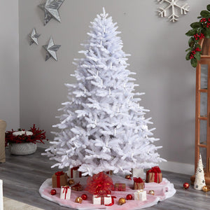 7.5' Candle Lit White Artificial Christmas Tree with 900 LED "Candle Lights" and 1703 Bendable Branches - zzhomelifestyle