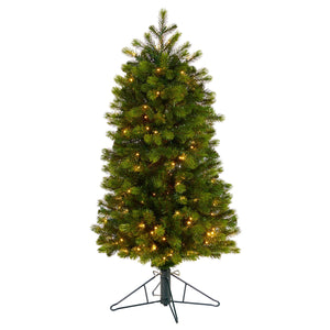 4' Slim Colorado Mountain Spruce Tree with 150 (Multifunction) Micro LED Lights and 360 Branches - zzhomelifestyle