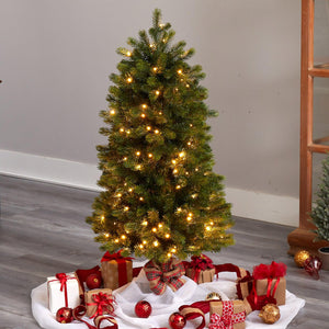 4' Slim Colorado Mountain Spruce Tree with 150 (Multifunction) Micro LED Lights and 360 Branches - zzhomelifestyle