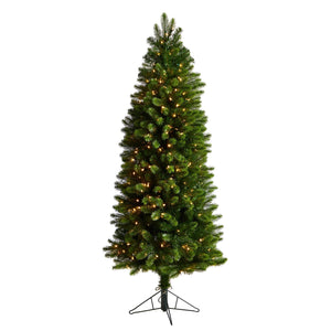 6' Slim Virginia Spruce Tree with 300 (Multifunction) LED Lights with Instant Connect Technology - zzhomelifestyle