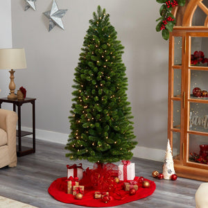 6' Slim Virginia Spruce Tree with 300 (Multifunction) LED Lights with Instant Connect Technology - zzhomelifestyle