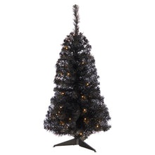 Load image into Gallery viewer, 3&#39; Black Artificial Christmas Tree with 50 LED Lights and 118 Bendable Branches - zzhomelifestyle