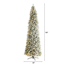 Load image into Gallery viewer, 10&#39; Slim Flocked Montreal Fir Tree with 800 Warm White LED Lights and 2420 Bendable Branches - zzhomelifestyle