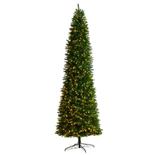 Load image into Gallery viewer, 11&#39; Slim Green Mountain Pine Christmas Tree with 950 Clear LED Lights and 2836 Bendable Branches - zzhomelifestyle