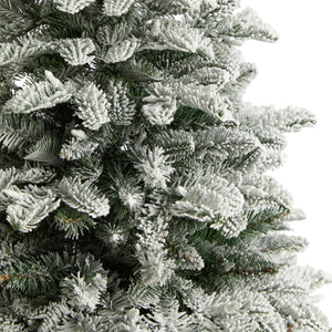 4' Flocked North Carolina Fir Christmas Tree with 250 Warm White Lights and 779 Bendable Branches - zzhomelifestyle