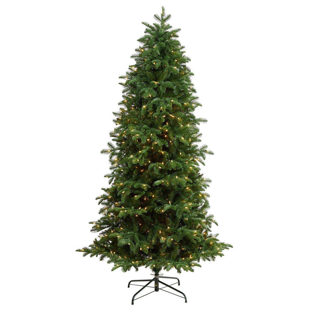 7' South Carolina Fir Artificial Christmas Tree with 550 Clear LED Lights and 2078 Bendable Branches - zzhomelifestyle