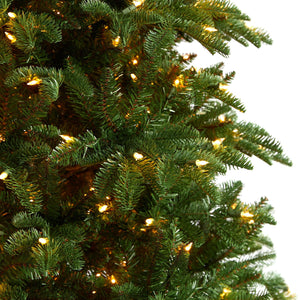 9' South Carolina Fir Artificial Christmas Tree with 750 Clear LED Lights and 3334 Bendable Branches - zzhomelifestyle