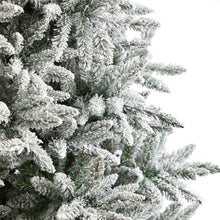 Load image into Gallery viewer, 8&#39; Flocked West Virginia Spruce Christmas Tree with 600 Clear Lights and 1856 Bendable Branches - zzhomelifestyle