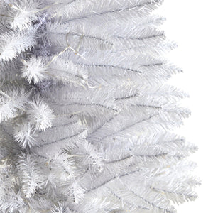 3' Slim White Artificial Christmas Tree with 50 Warm White LED Lights and 161 Bendable Branches - zzhomelifestyle