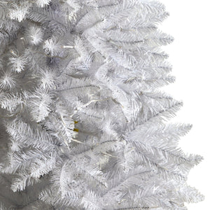 5' Slim White Artificial Christmas Tree with 150 Warm White LED Lights and 491 Bendable Branches - zzhomelifestyle
