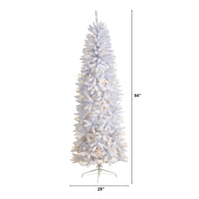 Load image into Gallery viewer, 7&#39; Slim White Artificial Christmas Tree with 300 Warm White LED Lights and 955 Bendable Branches - zzhomelifestyle