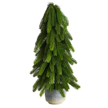 Load image into Gallery viewer, 21&quot; Christmas Pine Artificial Tree in Decorative Planter - zzhomelifestyle