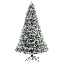 Load image into Gallery viewer, 9&#39; Flocked Vermont Mixed Pine Christmas Tree with 650 LED Lights and 1960 Bendable Branches - zzhomelifestyle