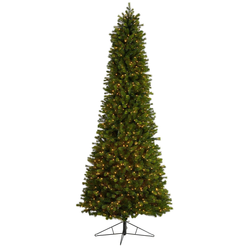 9.5' Slim Colorado Mountain Spruce Tree with 1400 (Multifunction) Warm White Micro LED Lights - zzhomelifestyle