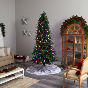 8.5' Montana Mountain Fir Tree with 800 Multi Color LED Lights and Instant Connect Technology - zzhomelifestyle