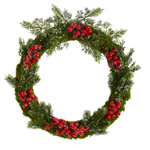 Load image into Gallery viewer, 20&quot; Iced Pine and Berries Artificial Christmas Wreath - zzhomelifestyle