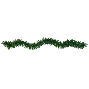 9' Christmas Pine Artificial Garland with 50 Warm White LEDs Lights - zzhomelifestyle