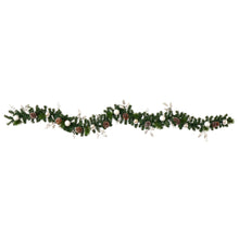Load image into Gallery viewer, 9&#39; Ornament and Pinecone Artificial Christmas Garland with 50 Clear LED Lights - zzhomelifestyle