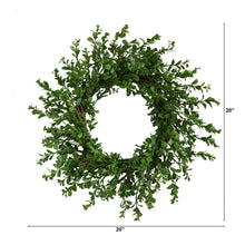 Load image into Gallery viewer, 20&quot; Boxwood Artificial Wreath - zzhomelifestyle
