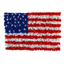 Load image into Gallery viewer, 3&#39; x 2&#39; Red, White, and Blue &quot;American Flag&quot; Wall Panel with 100 Warm LED Lights (Indoor/Outdoor) - zzhomelifestyle