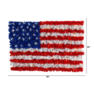 3' x 2' Red, White, and Blue "American Flag" Wall Panel with 100 Warm LED Lights (Indoor/Outdoor) - zzhomelifestyle