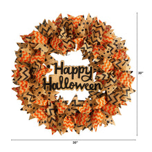 Load image into Gallery viewer, 30&quot; Halloween Burlap Ribbon Wreath - zzhomelifestyle