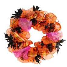Load image into Gallery viewer, 26&quot; Halloween Spider Mesh Wreath - zzhomelifestyle