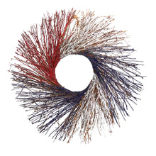 Load image into Gallery viewer, 24&quot; Americana Twig Wreath Red White and Blue - zzhomelifestyle