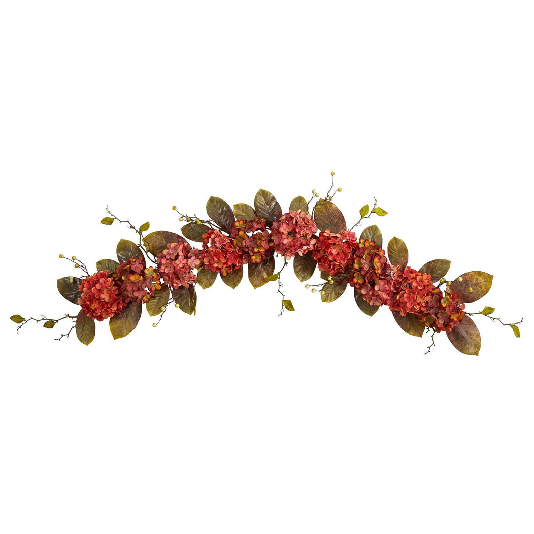 6' Fall Hydrangea and Berry Artificial Autumn Garland - zzhomelifestyle