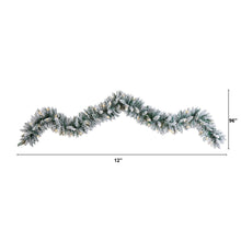 Load image into Gallery viewer, 9&#39; Flocked Artificial Christmas Garland with 50 Warm White LED Lights - zzhomelifestyle