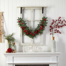 Load image into Gallery viewer, 40&quot; Pines, Red Berries and Pinecones Artificial Christmas Garland - zzhomelifestyle