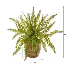 Load image into Gallery viewer, 10” Fern Artificial Plant in Ceramic Planter - zzhomelifestyle