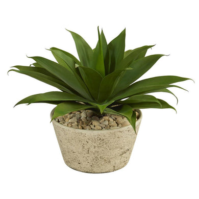 1.5’ Agave Succulent Artificial Plant in White Planter - zzhomelifestyle