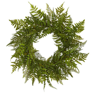 24” Mixed Fern Wreath - zzhomelifestyle