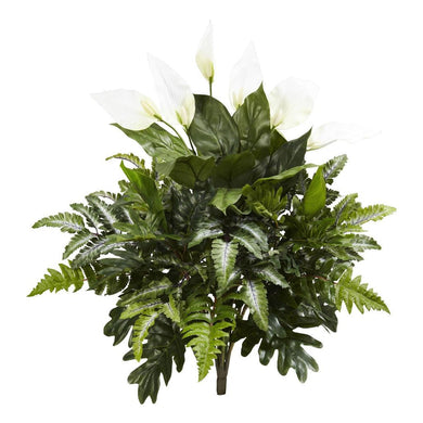 27‰?? Mixed Spathiphyllum Artificial Plant (Set of 2)of 2) - zzhomelifestyle