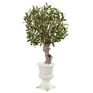 3’ Olive Tree in White Urn - zzhomelifestyle
