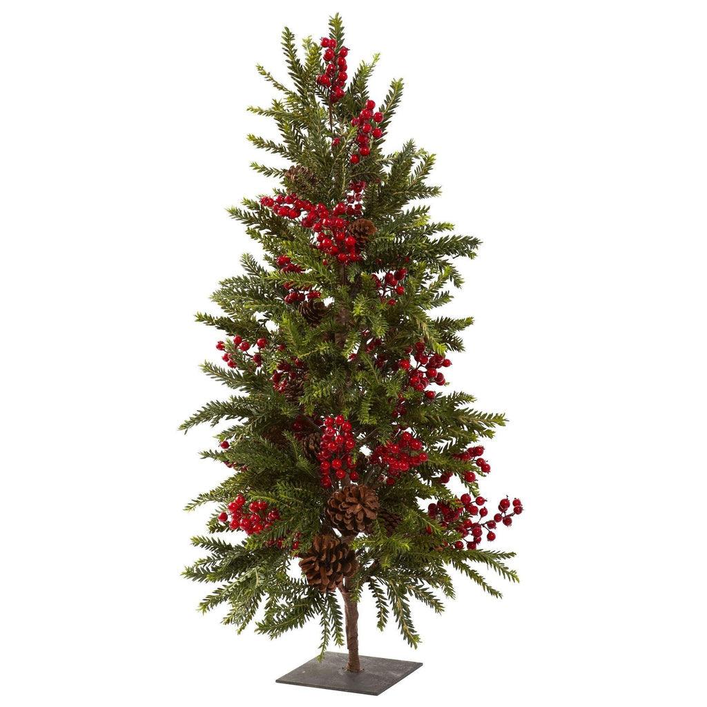 36” Pine & Berry Christmas Tree - zzhomelifestyle